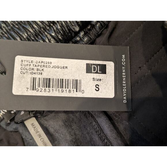 David Lerner Liquid Shine Cuffed Tapered Joggers Size S NWT Sold Out - Picture 6 of 7